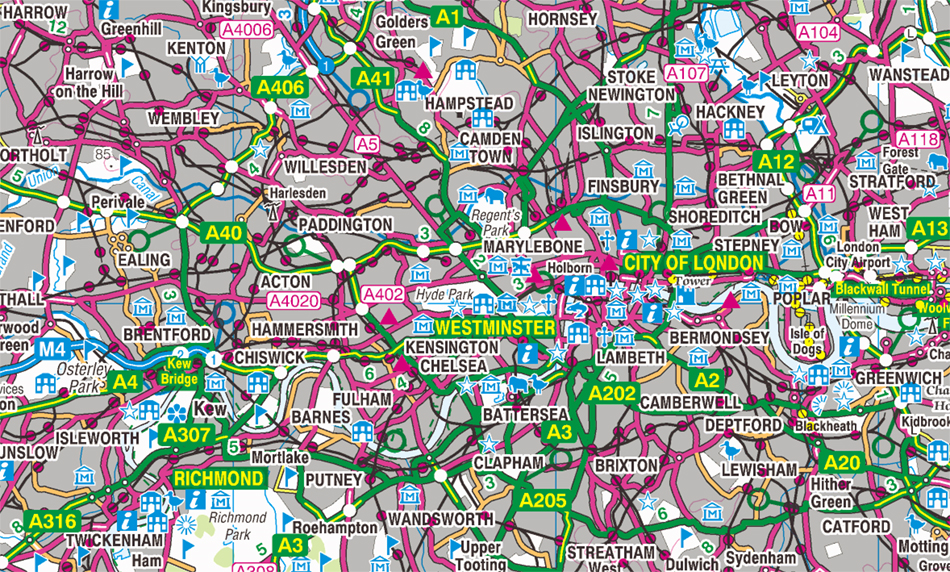 Areas map of London